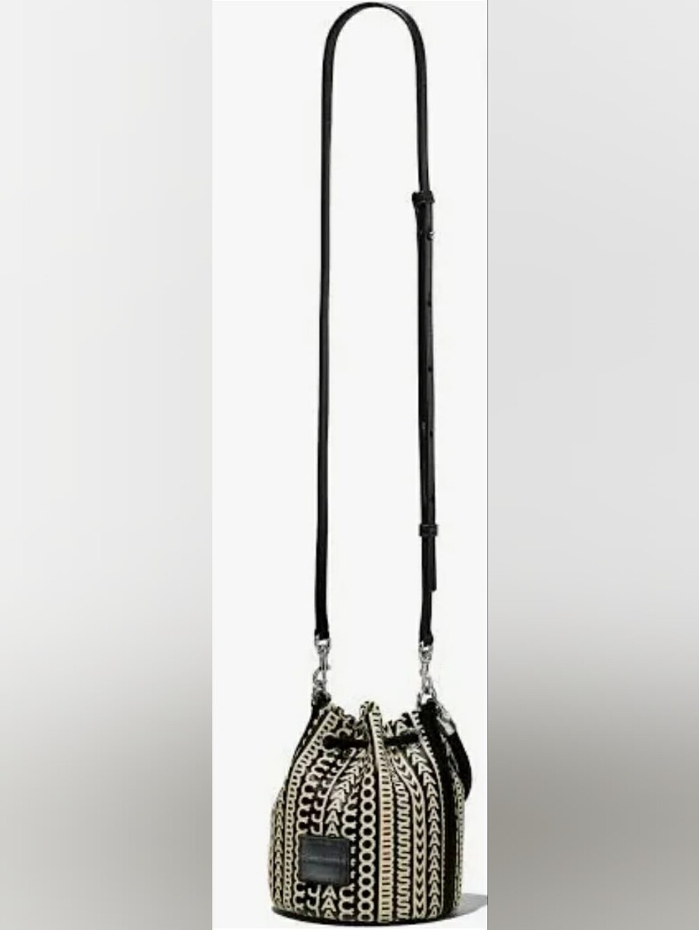 Marc Jacobs Black and Cream Logo Bucket Bag Crossbody